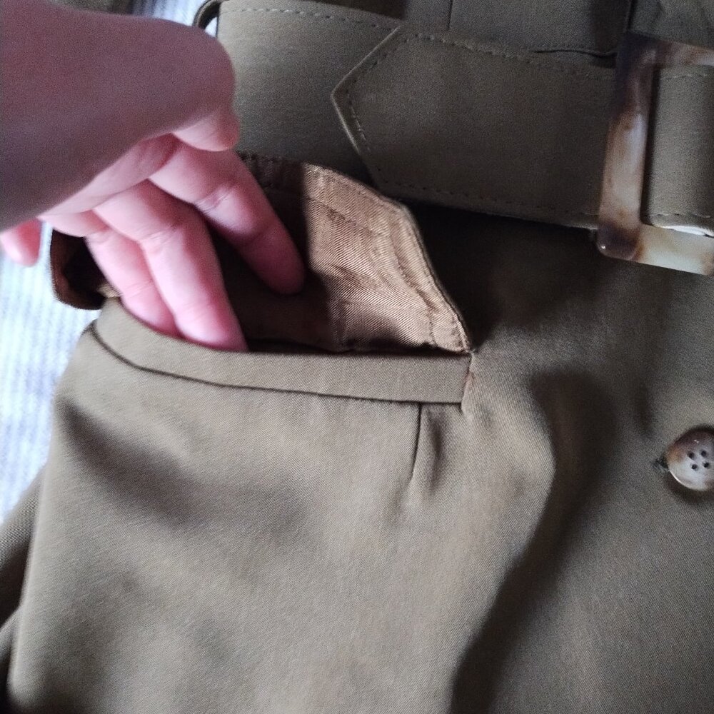 Louben Women's Olive Green Utilitarian Coat | Size US 10 - Picture 9 of 13
